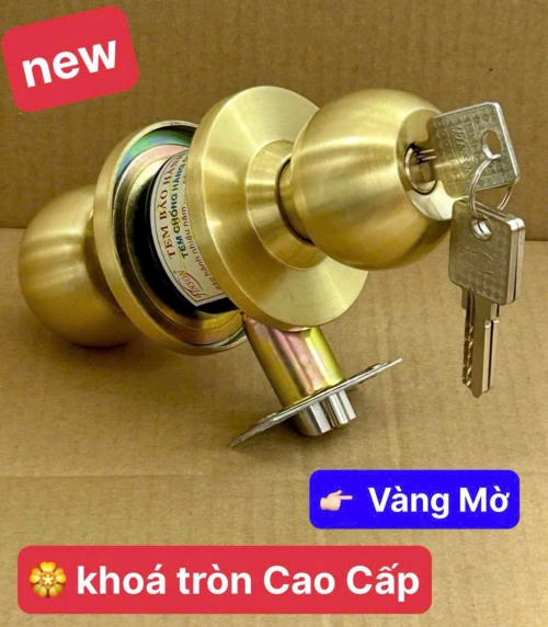 Khóa tròn cao cấp, vàng mờ